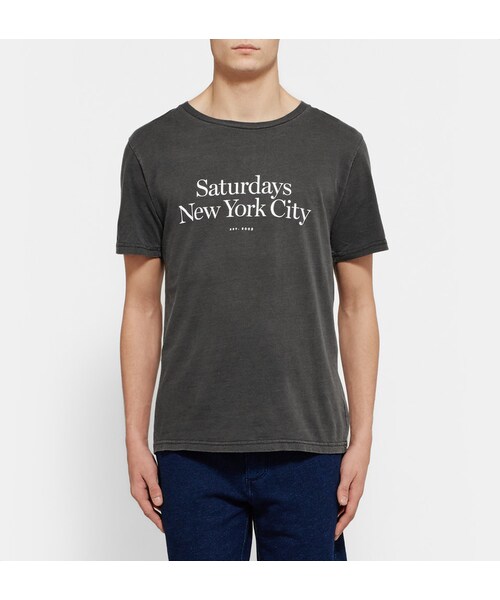Saturdays NYC（サタデーズ ニューヨークシティ ）の「Saturdays Surf NYC Printed Washed-Cotton Jersey T-Shirt（Tシャツ/カットソー・メンズ・Gray・S/M/L/XL）」の4枚目の写真