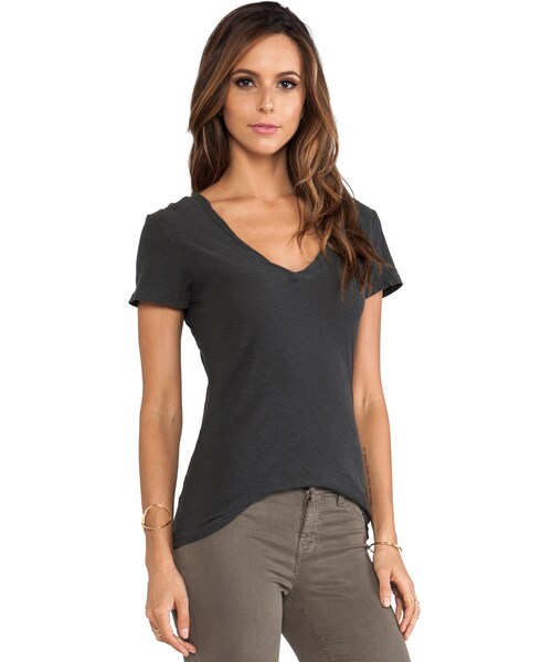JAMES PERSE（ジェームスパース）の「James Perse Casual Tee w/ Reverse Binding（Tシャツ/カットソー・レディース・Brown/White・0 (XXS/XS)/1 (XS/S)/2 (S/M)/3 (M/L)）」の8枚目の写真