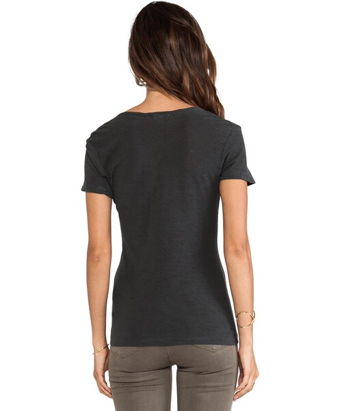 JAMES PERSE（ジェームスパース）の「James Perse Casual Tee w/ Reverse Binding（Tシャツ/カットソー・レディース・Brown/White・0 (XXS/XS)/1 (XS/S)/2 (S/M)/3 (M/L)）」の6枚目の写真