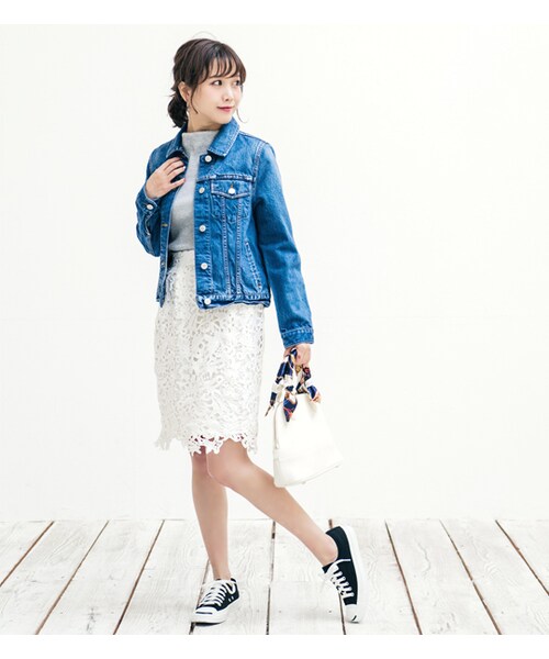 mysty woman(ミスティウーマン)の「【ポイント10倍】【mysty woman】レギュラーGジャン(ジャケット/アウター・レディース・ブルー)」の2枚目の写真