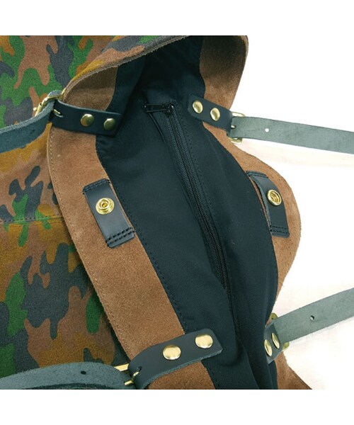 CALL&RESPONSE（コールアンドレスポンス）の「【日本製】迷彩スウェードレザービッグトート　　161-1674-02（トートバッグ・メンズ・その他）」の4枚目の写真