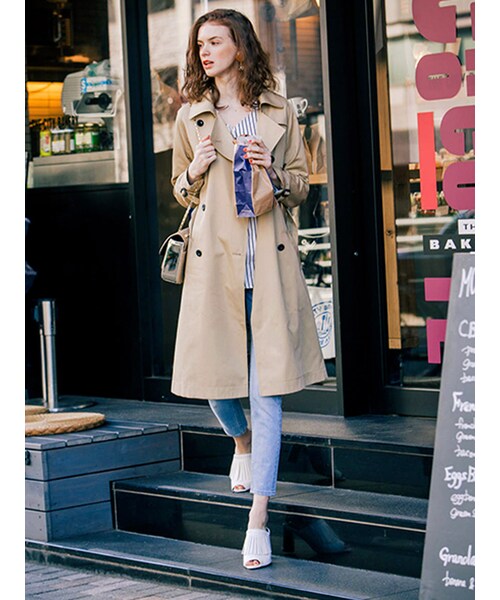 MURUA（ムルーア）の「【FEMININE】Aライントレンチコート（ジャケット/アウター・レディース・ベージュ/カーキ・1/2）」の3枚目の写真