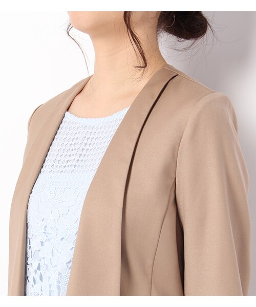 laboratory work（ラボラトリーワーク）の「ノーボタンシンプルジャケット（ジャケット/アウター・レディース・ベージュ/キャメル/インディゴ・S/M）」の6枚目の写真