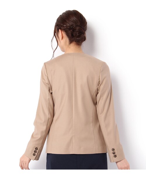 laboratory work（ラボラトリーワーク）の「ノーボタンシンプルジャケット（ジャケット/アウター・レディース・ベージュ/キャメル/インディゴ・S/M）」の4枚目の写真