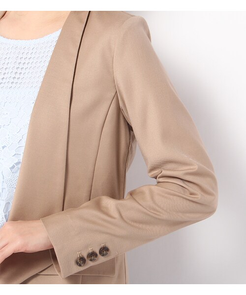 laboratory work（ラボラトリーワーク）の「ノーボタンシンプルジャケット（ジャケット/アウター・レディース・ベージュ/キャメル/インディゴ・S/M）」の8枚目の写真