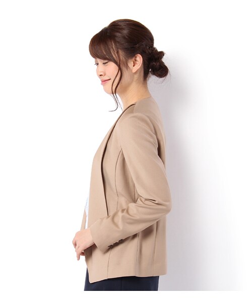 laboratory work（ラボラトリーワーク）の「ノーボタンシンプルジャケット（ジャケット/アウター・レディース・ベージュ/キャメル/インディゴ・S/M）」の5枚目の写真