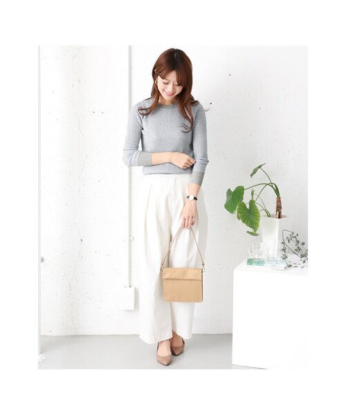 URBAN RESEARCH DOORS（アーバンリサーチドアーズ）の「ワッフルプルオーバーニット（トップス・レディース・BEIGE/GRAY・one）」の3枚目の写真