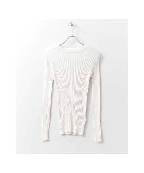 KBF（ケイビーエフ）の「RIBクルーニット（トップス・レディース・L.BLUE/OFF/T.GRAY/D.NAVY・one）」の2枚目の写真