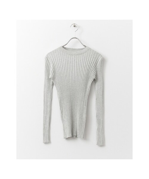KBF（ケイビーエフ）の「RIBクルーニット（トップス・レディース・L.BLUE/OFF/T.GRAY/D.NAVY・one）」の3枚目の写真