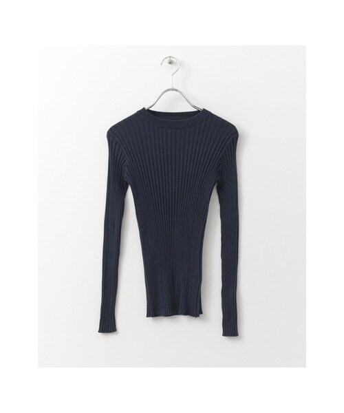 KBF（ケイビーエフ）の「RIBクルーニット（トップス・レディース・L.BLUE/OFF/T.GRAY/D.NAVY・one）」の4枚目の写真