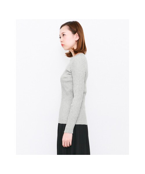 KBF（ケイビーエフ）の「RIBクルーニット（トップス・レディース・L.BLUE/OFF/T.GRAY/D.NAVY・one）」の10枚目の写真