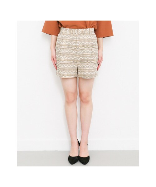 KBF（ケイビーエフ）の「KBF+ ジャガードショートパンツ（パンツ・レディース・BLACK/BEIGE・one）」の7枚目の写真