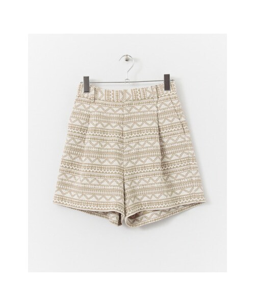 KBF（ケイビーエフ）の「KBF+ ジャガードショートパンツ（パンツ・レディース・BLACK/BEIGE・one）」の2枚目の写真