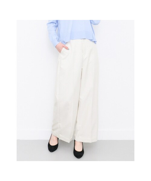 KBF（ケイビーエフ）の「センタープレスワイドパンツ（パンツ・レディース・KHAKI/OFF/D.NAVY・one）」の4枚目の写真