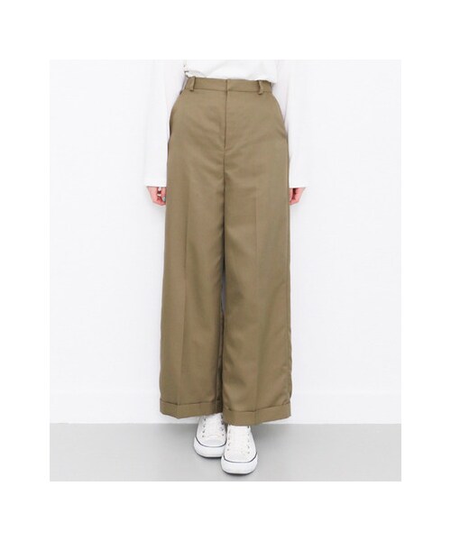 KBF（ケイビーエフ）の「センタープレスワイドパンツ（パンツ・レディース・KHAKI/OFF/D.NAVY・one）」の10枚目の写真