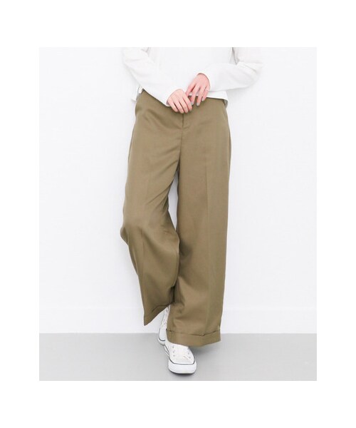 KBF（ケイビーエフ）の「センタープレスワイドパンツ（パンツ・レディース・KHAKI/OFF/D.NAVY・one）」の8枚目の写真