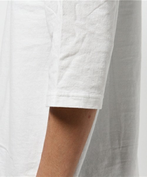 UNION STATION（ユニオンステーション）の「メンズノンノ【MEN'S NON-NO】5月号　P116　坂口 健太郎さん着用商品Uネック5分袖フリンジＴシャツ（Tシャツ/カットソー・メンズ・ホワイト/ベージュ/カーキ・SMALL/MEDIUM/LARGE）」の7枚目の写真