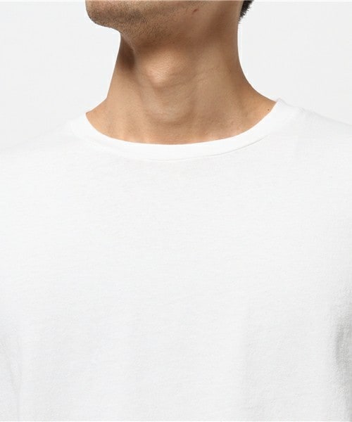 UNION STATION（ユニオンステーション）の「メンズノンノ【MEN'S NON-NO】5月号　P116　坂口 健太郎さん着用商品Uネック5分袖フリンジＴシャツ（Tシャツ/カットソー・メンズ・ホワイト/ベージュ/カーキ・SMALL/MEDIUM/LARGE）」の6枚目の写真