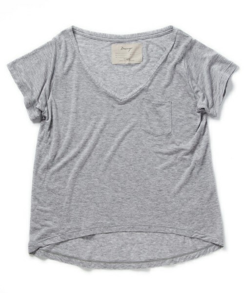 DRWCYS(ドロシーズ)の「テンセルカシミヤVネックTシャツ(Tシャツ/カットソー・レディース・ホワイト/グレー/チャコール/ピンク・M)」の2枚目の写真