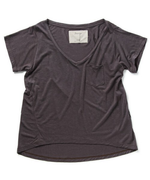 DRWCYS(ドロシーズ)の「テンセルカシミヤVネックTシャツ(Tシャツ/カットソー・レディース・ホワイト/グレー/チャコール/ピンク・M)」の3枚目の写真