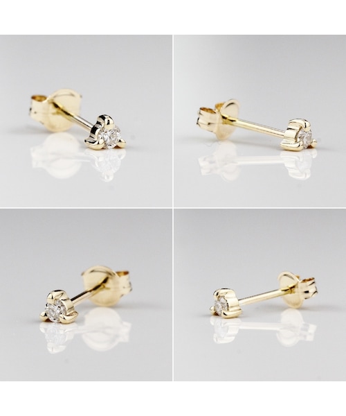 pinacoteca(ピナコテーカ)の「ピナコテーカ 324 タイニー 一粒ダイヤモンド スタッド ピアス 0.02ct(ピアス(両耳用)・レディース・ゴールド・Free)」の3枚目の写真
