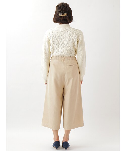 w closet（ダブルクローゼット）の「タック入りガウチョパンツ（パンツ・レディース・エクリュ/ミントグリーン/サックス・FREE）」の6枚目の写真