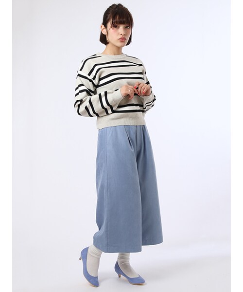 w closet（ダブルクローゼット）の「タック入りガウチョパンツ（パンツ・レディース・エクリュ/ミントグリーン/サックス・FREE）」の15枚目の写真