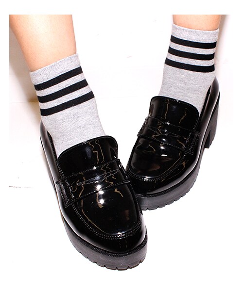 ANAP（アナップ）の「厚底ローファー（シューズ・レディース・パープル/ブラック/エナメルブラック・S/M/L）」の7枚目の写真