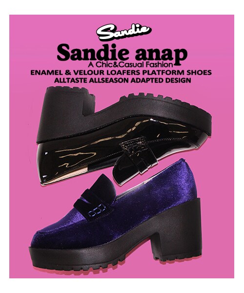 ANAP（アナップ）の「厚底ローファー（シューズ・レディース・パープル/ブラック/エナメルブラック・S/M/L）」の4枚目の写真