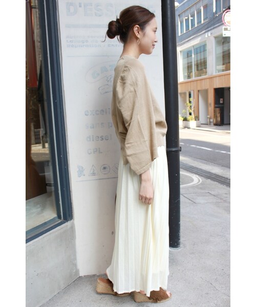 SLOBE IENA（スローブイエナ）の「《予約》カットプリーツマキシスカート◆（スカート・ナチュラル/キャメル/ネイビー/オールドブラウン・フリー）」の21枚目の写真