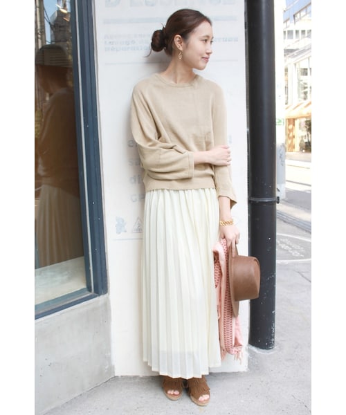 SLOBE IENA（スローブイエナ）の「《予約》カットプリーツマキシスカート◆（スカート・ナチュラル/キャメル/ネイビー/オールドブラウン・フリー）」の5枚目の写真