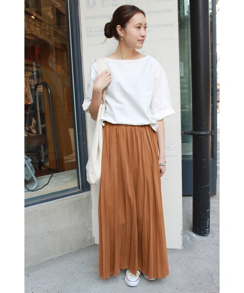 SLOBE IENA（スローブイエナ）の「《予約》カットプリーツマキシスカート◆（スカート・ナチュラル/キャメル/ネイビー/オールドブラウン・フリー）」の22枚目の写真