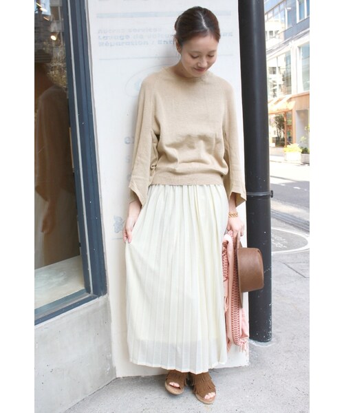 SLOBE IENA（スローブイエナ）の「《予約》カットプリーツマキシスカート◆（スカート・ナチュラル/キャメル/ネイビー/オールドブラウン・フリー）」の20枚目の写真