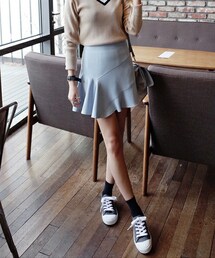 DHOLIC | ユニークフレアヘムハイウエストミニ丈スカート(スカート)