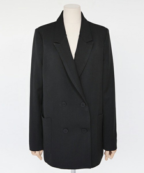 DHOLIC（ディーホリック）の「S/Sダブルボタンテーラードジャケット（テーラードジャケット・レディース・ピンク/ブラック・FREE）」の2枚目の写真