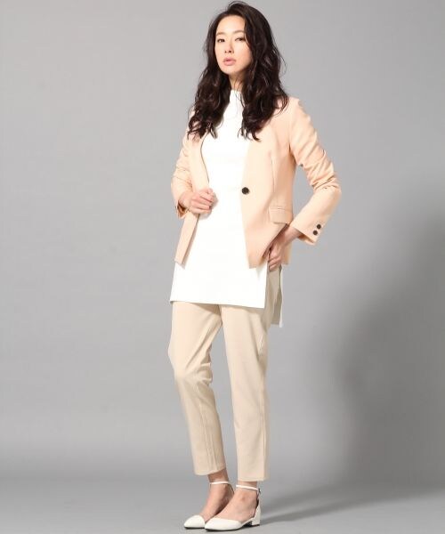 BLISS POINT（ブリスポイント）の「ノーカラーテーラージャケット（ジャケット/アウター・レディース・ホワイト/ピンク・M/L）」の3枚目の写真