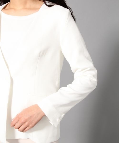 BLISS POINT（ブリスポイント）の「ノーカラーテーラージャケット（ジャケット/アウター・レディース・ホワイト/ピンク・M/L）」の8枚目の写真