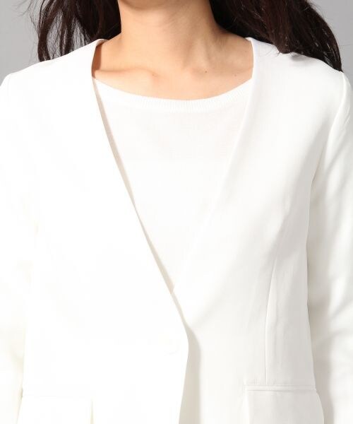 BLISS POINT（ブリスポイント）の「ノーカラーテーラージャケット（ジャケット/アウター・レディース・ホワイト/ピンク・M/L）」の7枚目の写真