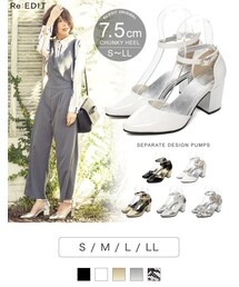 Re:EDIT | 【2/17 一般販売開始】[送料無料]【先行予約特典！ポイント5倍】[全5color][春新作][リエディオリジナル]アンクルストラップ太ヒールパンプス(シューズ)