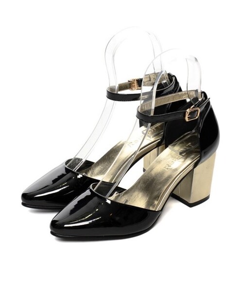 Re:EDIT（リエディ）の「【2/17 一般販売開始】[送料無料]【先行予約特典！ポイント5倍】[全5color][春新作][リエディオリジナル]アンクルストラップ太ヒールパンプス（シューズ・レディース・ブラック/ホワイト/ゴールド/シルバー/パイソン・S/M/L/LL）」の12枚目の写真