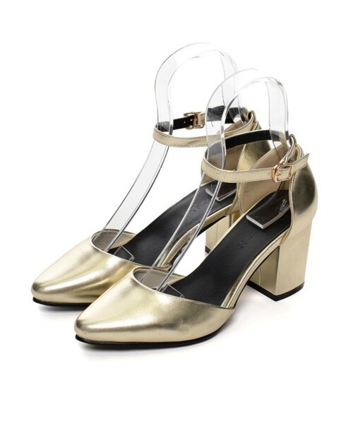 Re:EDIT（リエディ）の「【2/17 一般販売開始】[送料無料]【先行予約特典！ポイント5倍】[全5color][春新作][リエディオリジナル]アンクルストラップ太ヒールパンプス（シューズ・レディース・ブラック/ホワイト/ゴールド/シルバー/パイソン・S/M/L/LL）」の14枚目の写真