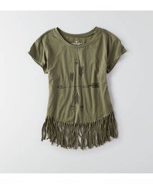 American Eagle | AEOグラフィックフリンジTシャツ(Tシャツ/カットソー)