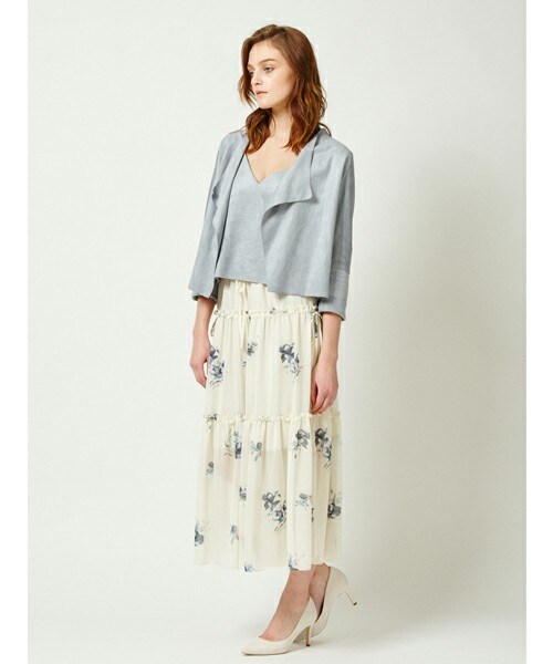 DRWCYS(ドロシーズ)の「スエードニュアンスジャケット(ノーカラージャケット・レディース・ベージュ/ピンク/ネイビー/ブルー・M)」の3枚目の写真