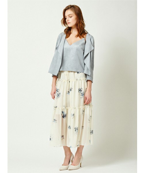 DRWCYS(ドロシーズ)の「スエードキャミ(キャミソール・レディース・ブルー/ピンク/ベージュ/ネイビー・M)」の1枚目の写真