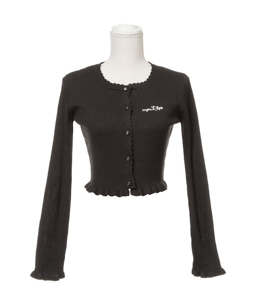 mon Lily（モンリリィ）の「リブフリルニットカーデ（トップス・レディース・ホワイト/グレー/ピンク/ブラック・M/L）」の2枚目の写真