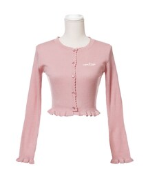 mon Lily | リブフリルニットカーデ(トップス)