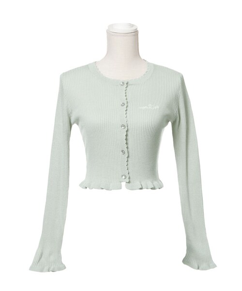 mon Lily（モンリリィ）の「リブフリルニットカーデ（トップス・レディース・ホワイト/グレー/ピンク/ブラック・M/L）」の3枚目の写真