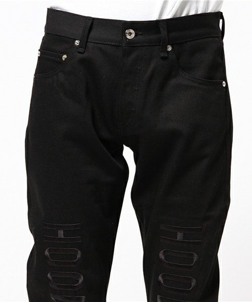 HOOD BY AIR（フードバイエアー）の「HOOD BY AIR 『PEDRO BLACK』ブラックデニムパンツ（デニムパンツ・メンズ・ブラック・28/30/32）」の2枚目の写真