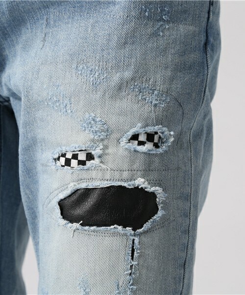 DIET BUTCHER（ダイエットブッチャー）の「DIET BUTCHER SLIM SKIN ルーズフィットリペアデニム（デニムパンツ・メンズ・ブルー・1/2）」の11枚目の写真