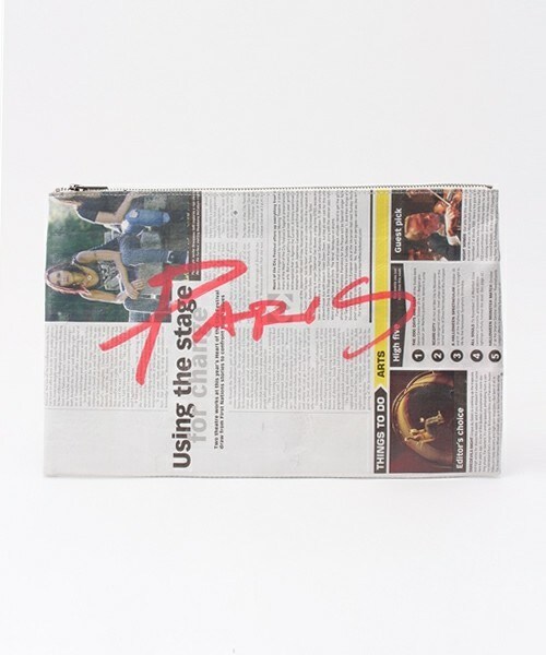 MATATABI(マタタビ)の「MATATABI ニュースペーパークラッチバッグ(クラッチバッグ・メンズ・ホワイト・FREE)」の4枚目の写真